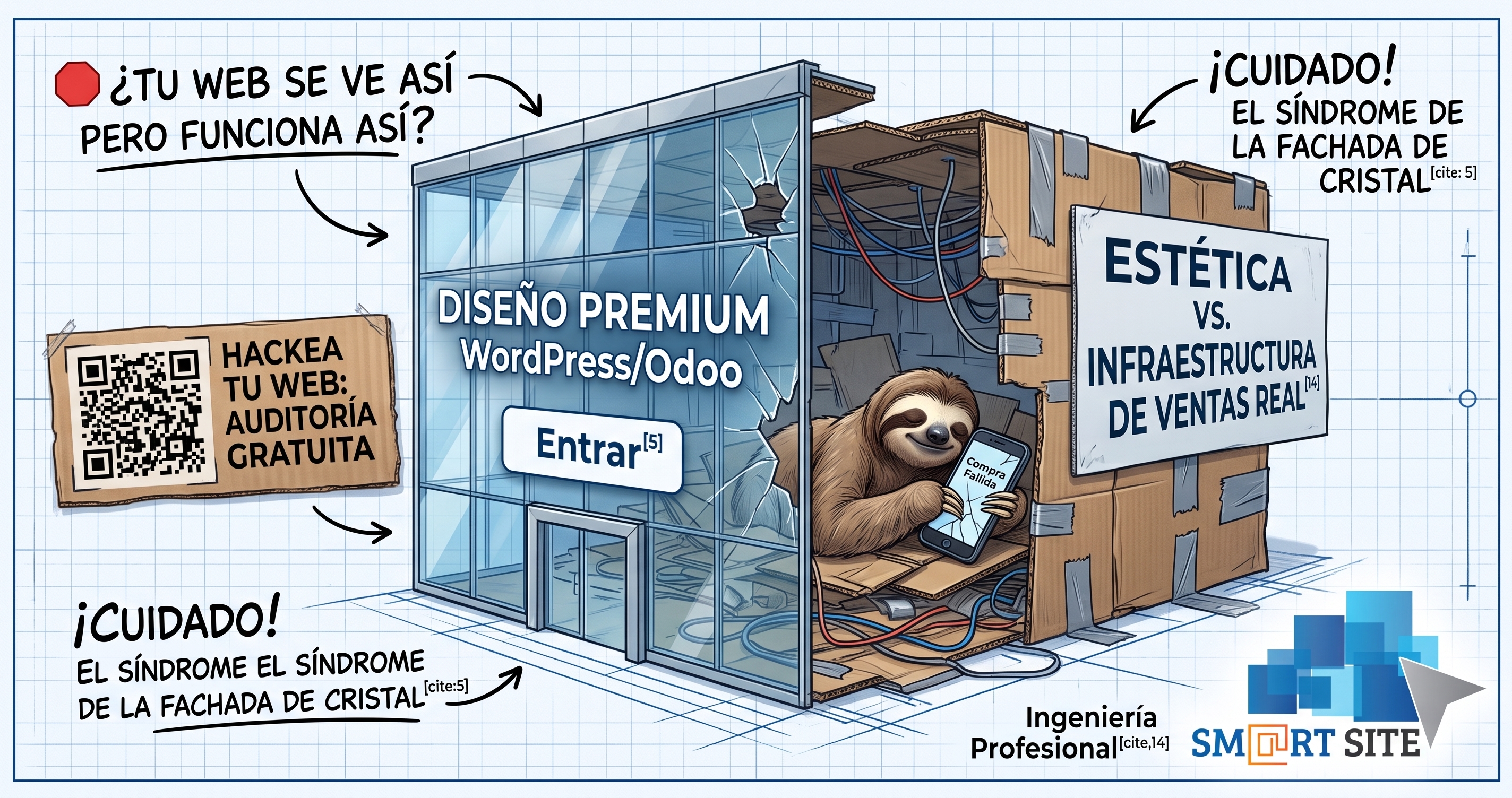El Síndrome de la Fachada de Cristal: Por qué tu web basada en plantillas ahuyenta a tus clientes corporativos